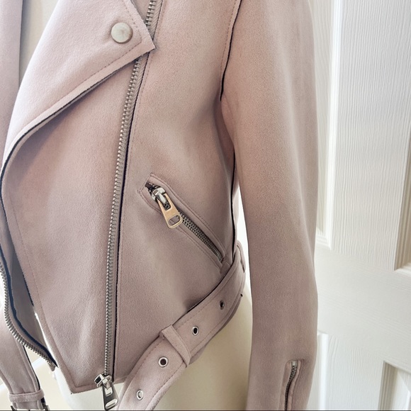 Zara Light Pink Suede Moto Jacket - Picture 8 of 16